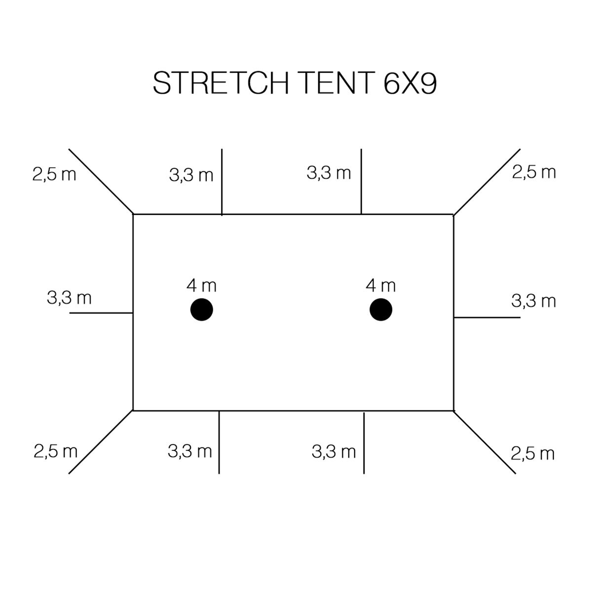 Stretch tent 6x9m -SAND - Komplet