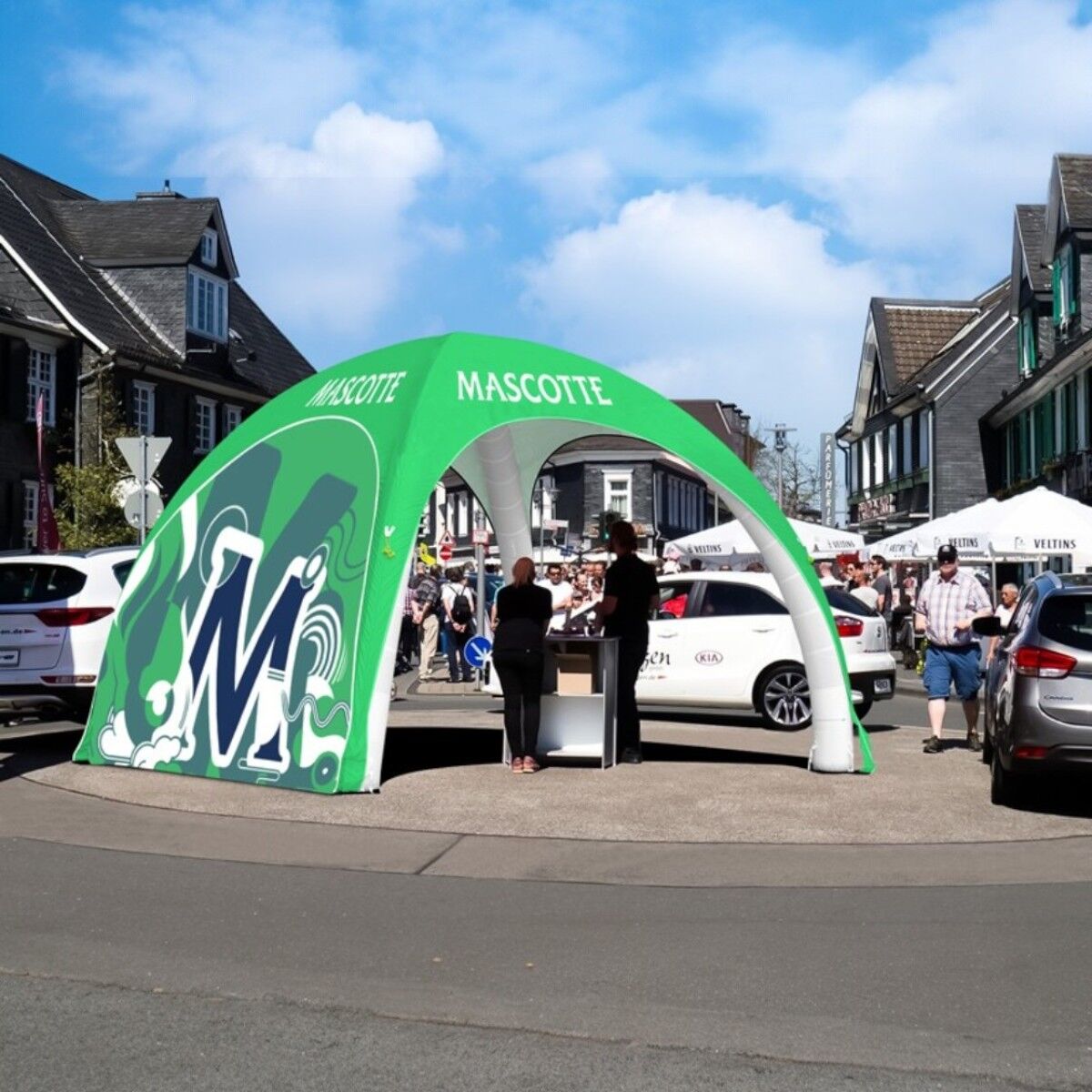Lukket side til Air Cover 5x5m, Fullprint, dobbeltsidet