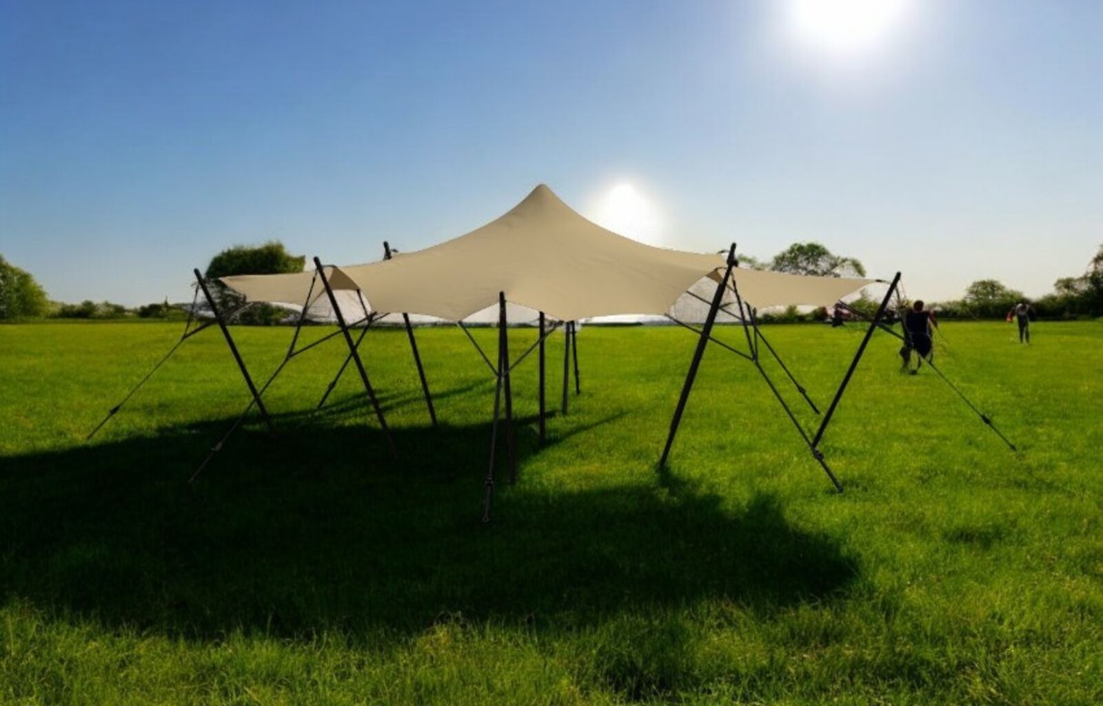Stretch tent 6x9m -SAND - Komplet