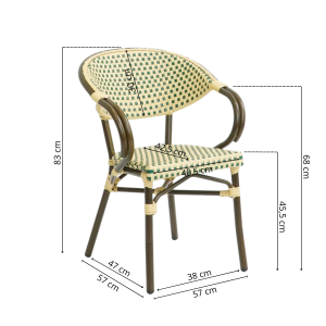 Paris - Caféstol m. armlæn - Flet