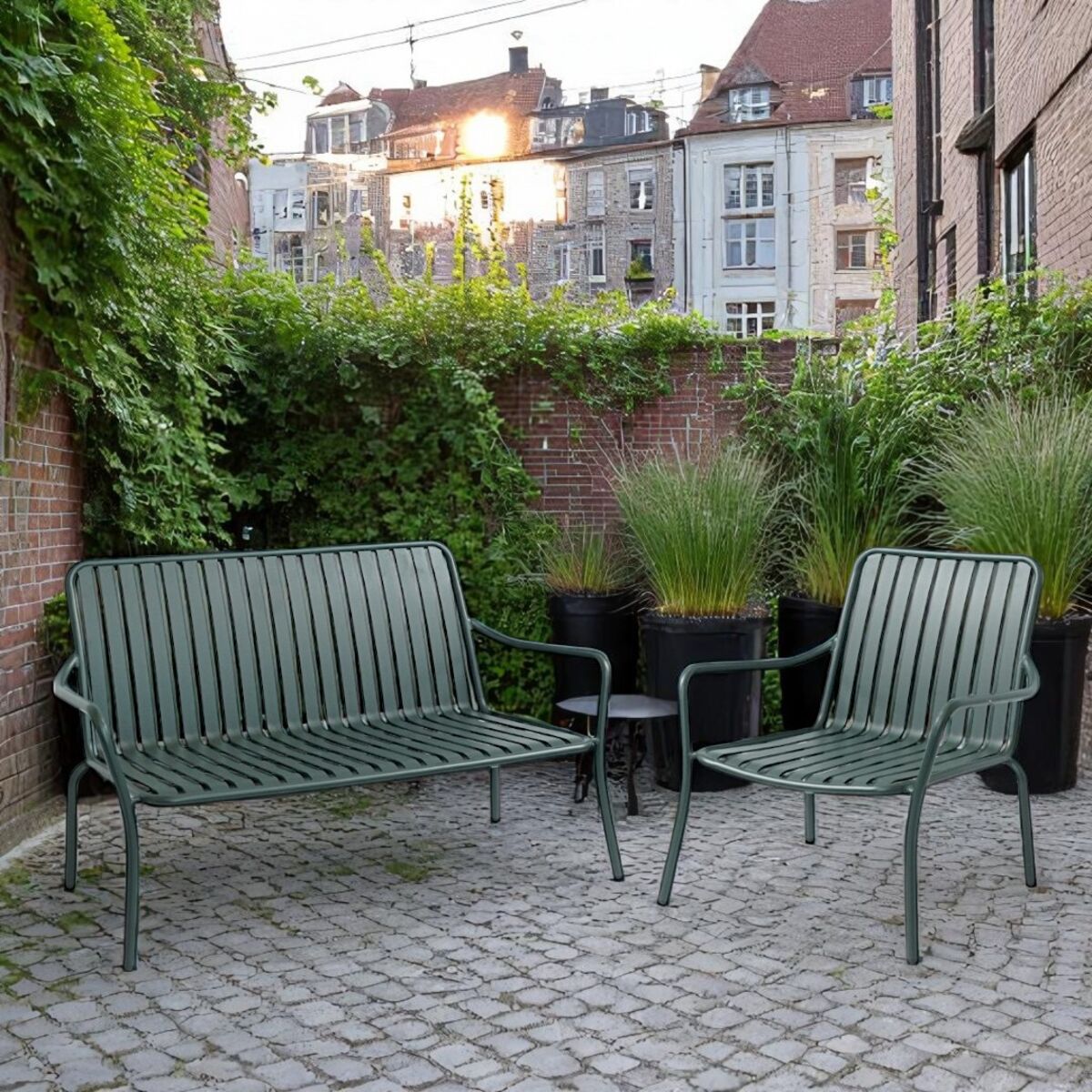 Loungestol stabelbar, metal