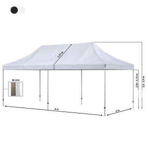Foldetelt Komplet 4x8m Premium Plus