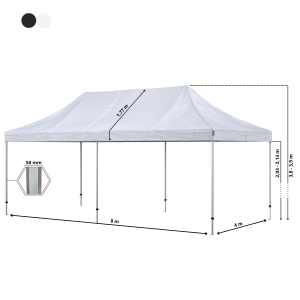 Foldetelt Komplet 4x8m HEXA Heavy Duty