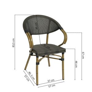 Paris 2 - Caféstol m. armlæn