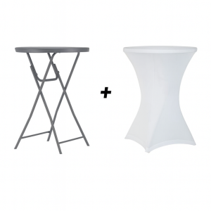 Zown NC - klapbord Cocktail Ø80cm inkl. stretchdug