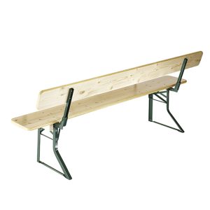 Brau bænk 220x27 cm - natur med ryglæn