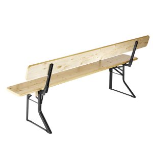 Brau bænk 220x27 cm - natur med ryglæn