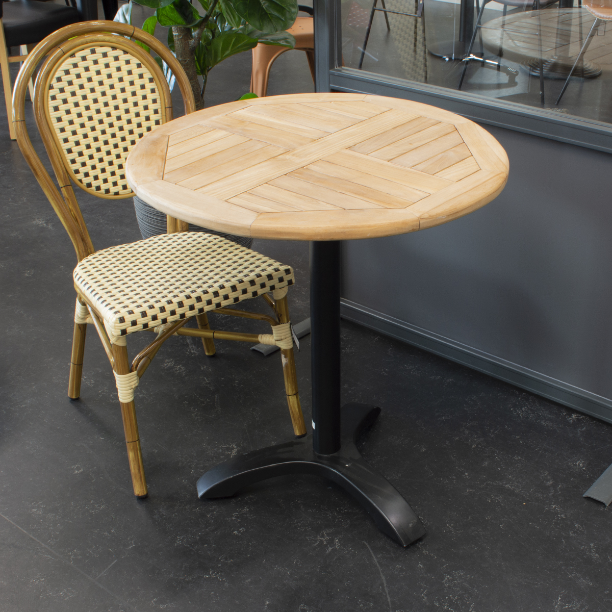 TEAK bordplade Rund